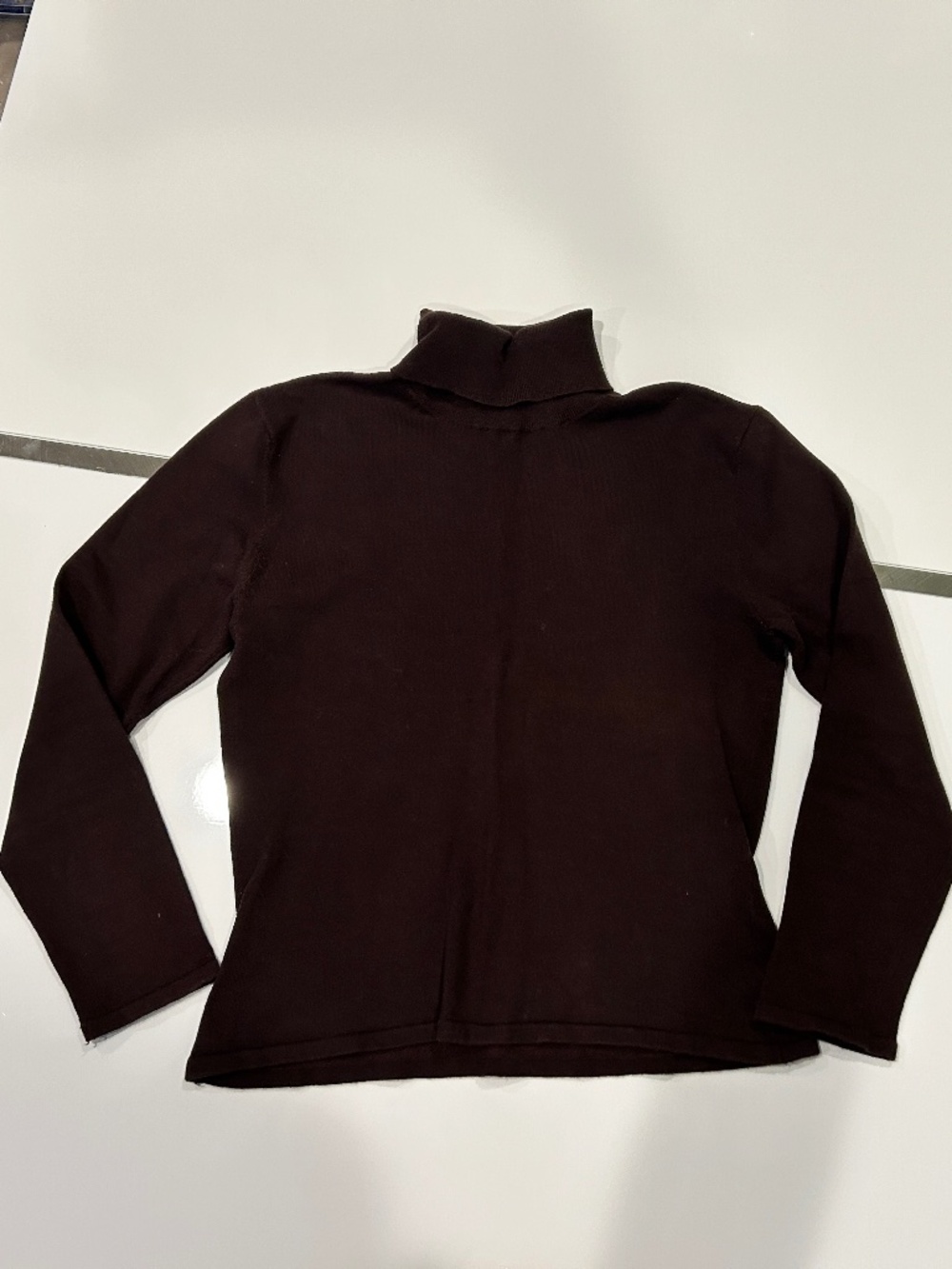 Fitted Dark Brown Cotton Stretchy Turtleneck for Bundle Purchase